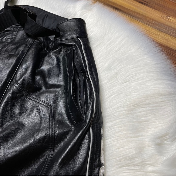 Polaris Pure Black Leather Insulated Snowmobile Pants - Picture 10 of 11